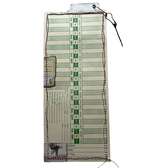 Junk Journal Bookmark with Charms Collage Ephemera Hand Sewn u - Picture 4 of 4